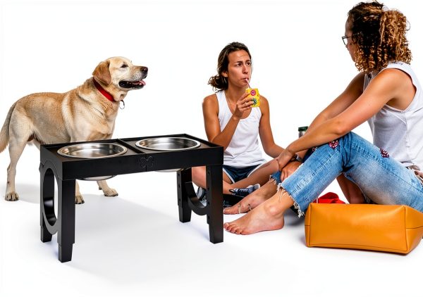 XiaZ Adjustable Dog Bowl Stand Stainless Steel Large Breed-5