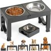 XiaZ Adjustable Dog Bowl Stand Stainless Steel Large Breed-0