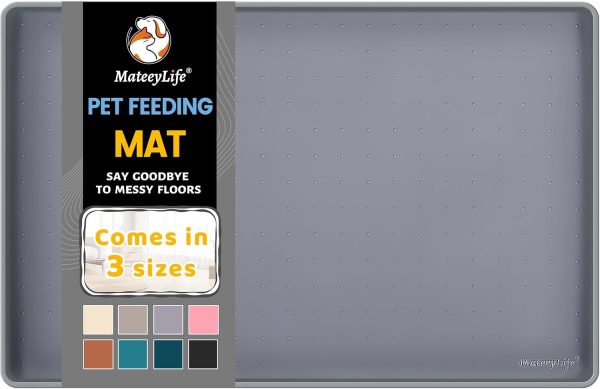 MateeyLife Pet Food Mat Silicone Waterproof Anti Slip Design-0