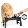 COMESOON Adjustable Dog Bowl Stand Stainless Steel Bowls-4