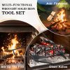 Gtongoko Fireplace Tool Set Heavy Duty Iron Modern Design-5