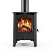 VODA Stove Fan Heat Powered 6 Blade Aluminum Black-6