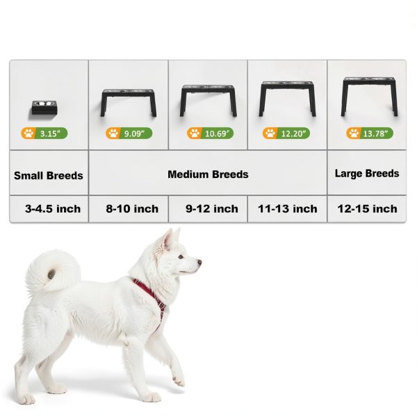 XiaZ Adjustable Dog Bowl Stand Stainless Steel Large Breed-7