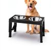 XiaZ Adjustable Dog Bowl Stand Stainless Steel Large Breed-1