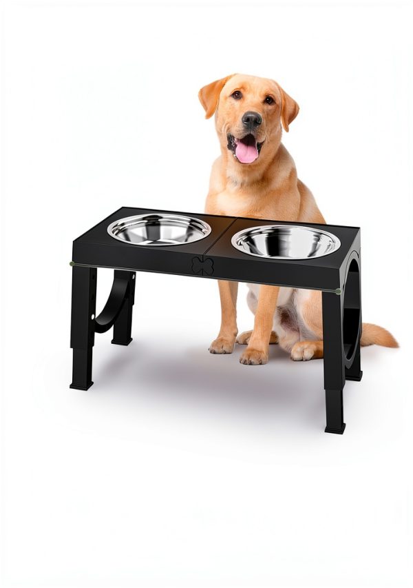 XiaZ Adjustable Dog Bowl Stand Stainless Steel Large Breed-1