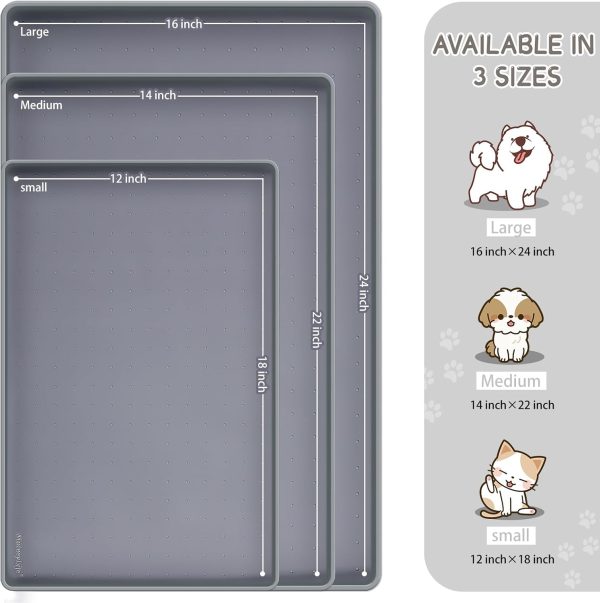 MateeyLife Pet Food Mat Silicone Waterproof Anti Slip Design-1