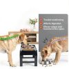 COMESOON Adjustable Dog Bowl Stand Stainless Steel Bowls-2