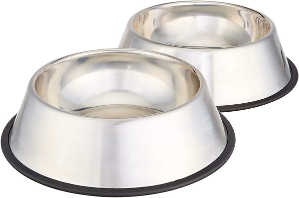 Amazon Stainless Steel Pet Bowls 2-Pack Non-Slip Design-0