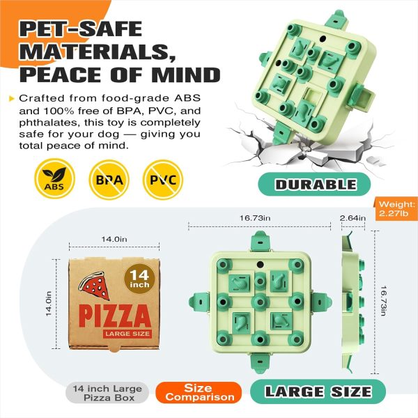KADTC Dog Puzzle Toy Slow Feeder Three Levels Green Blue-2