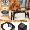 Jovrun Adjustable Dog Bowl Stand Stainless Steel Bowls-3