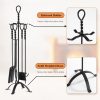 Gtongoko Fireplace Tool Set Heavy Duty Iron Modern Design-2