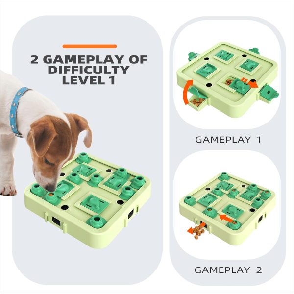 KADTC Dog Puzzle Toy Slow Feeder Three Levels Green Blue-3