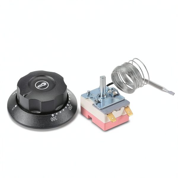 uxcell NC 250V 16A 50-300C Temperature Control Switch Capillary Thermostat for Oven Refrigerator Heater, 2m, with 2 Screws&2 Crimp Terminals-2