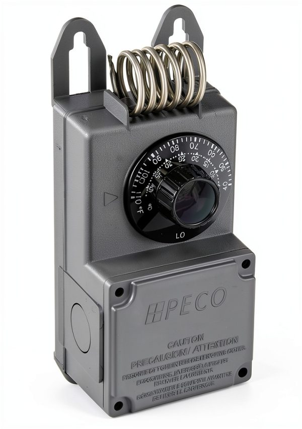 Peco TF115-001 NEMA 4X Line Voltage Thermostat Gray Industrial-0