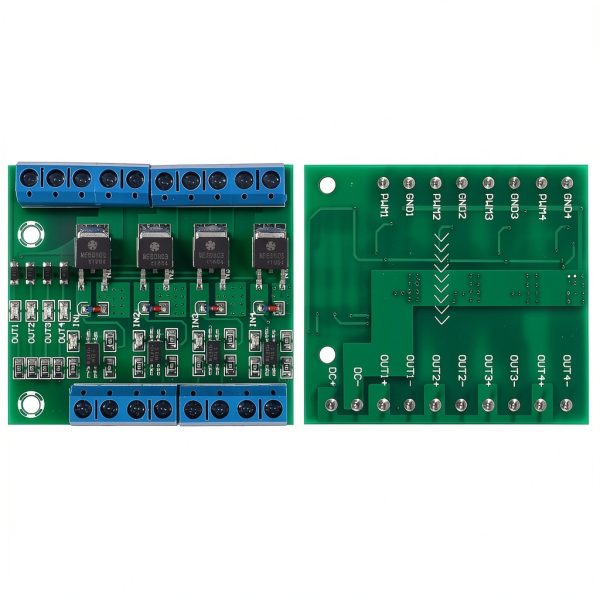 3pcs 4-Channel PLC Amplifier Circuit Board MOS FET PWM 3-20V to 3.7-27VDC 10A Driver Module-1