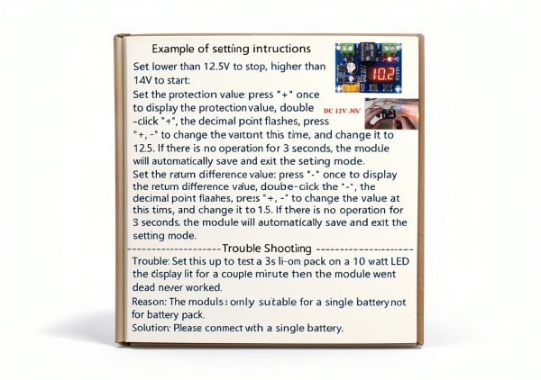 2pcs 12V-36V DC Voltage Protection Module Digital Low Voltage Protector Disconnect Switch Over Discharge Protection Module-2