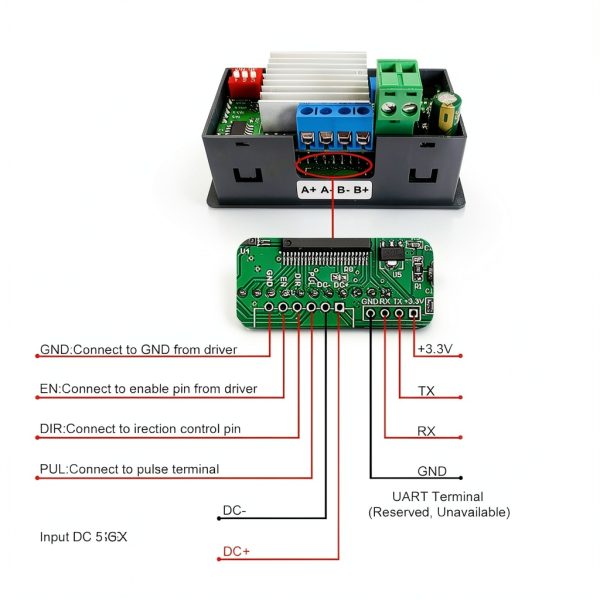 Stepper Motor Driver Controller for NEMA 17 23, BANRIA Integrated-4