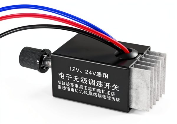 DC Motor Speed Controller Universal DC 12V 24V 10A Electronic Stepless Speed Regulator Switch for Car Truck Fan Heater Control-4